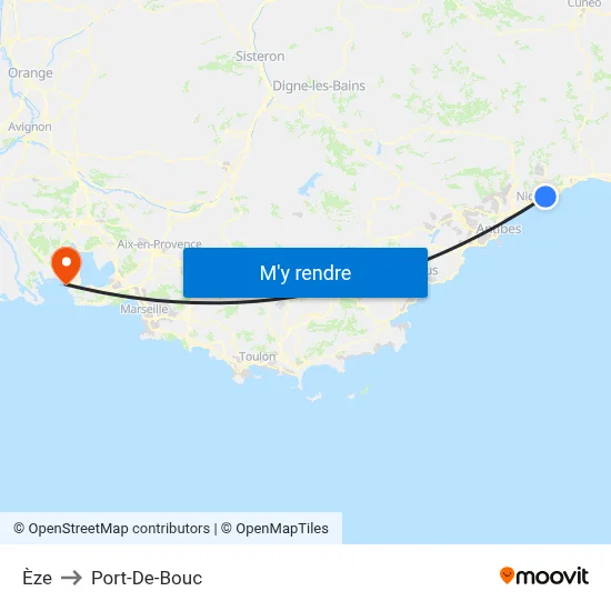 Èze to Port-De-Bouc map