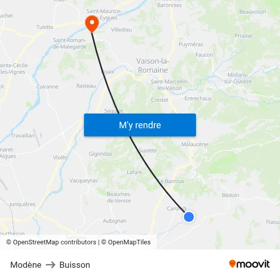 Modène to Buisson map