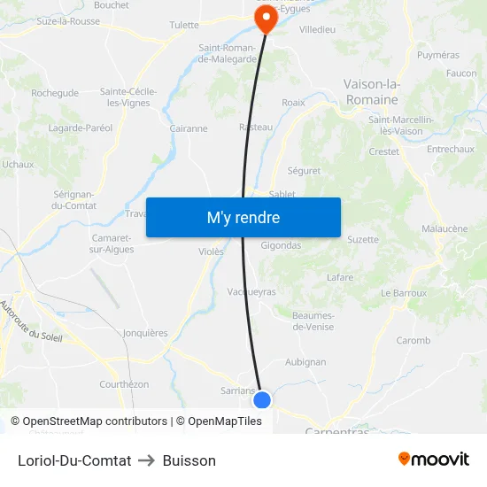 Loriol-Du-Comtat to Buisson map