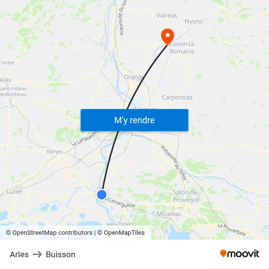 Arles to Buisson map