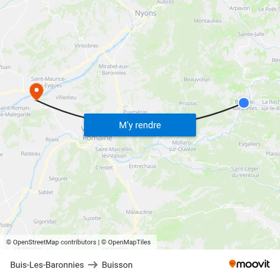 Buis-Les-Baronnies to Buisson map