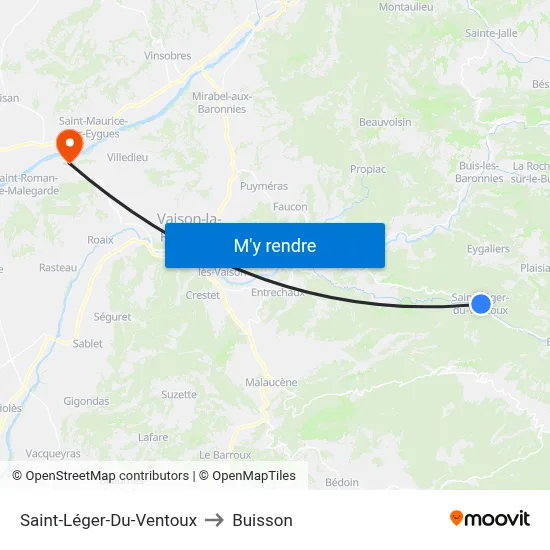 Saint-Léger-Du-Ventoux to Buisson map