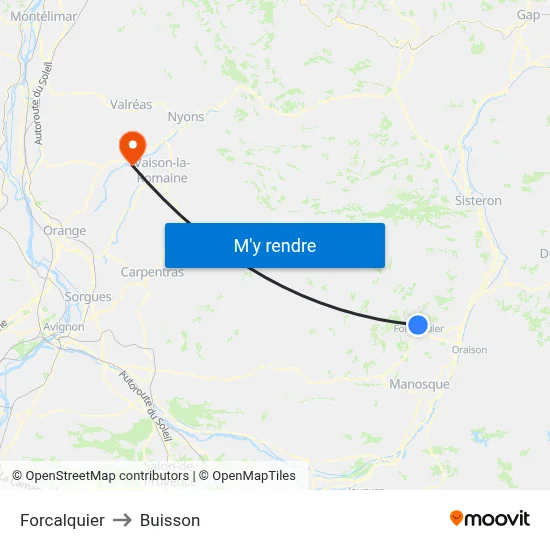 Forcalquier to Buisson map