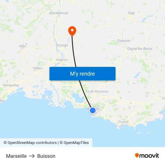 Marseille to Buisson map