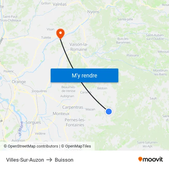 Villes-Sur-Auzon to Buisson map
