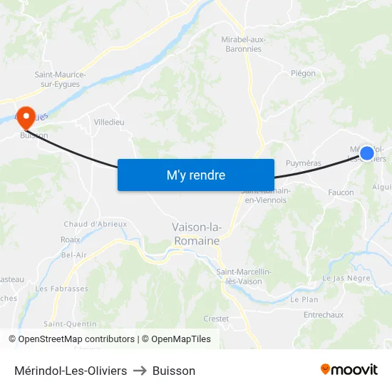 Mérindol-Les-Oliviers to Buisson map
