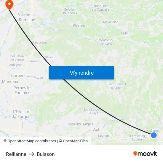 Reillanne to Buisson map
