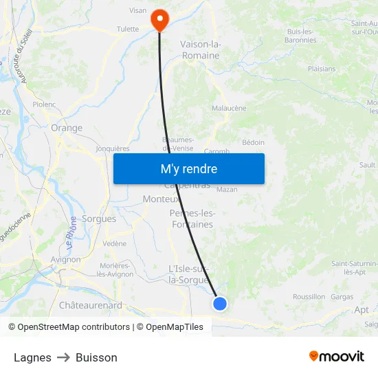 Lagnes to Buisson map