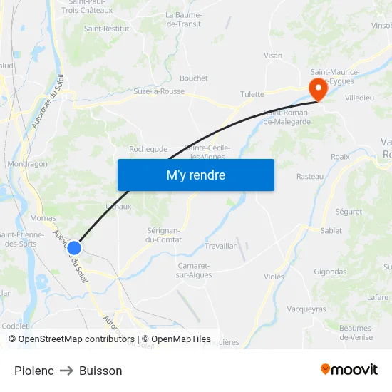 Piolenc to Buisson map