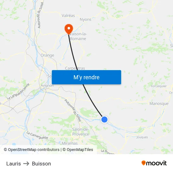 Lauris to Buisson map