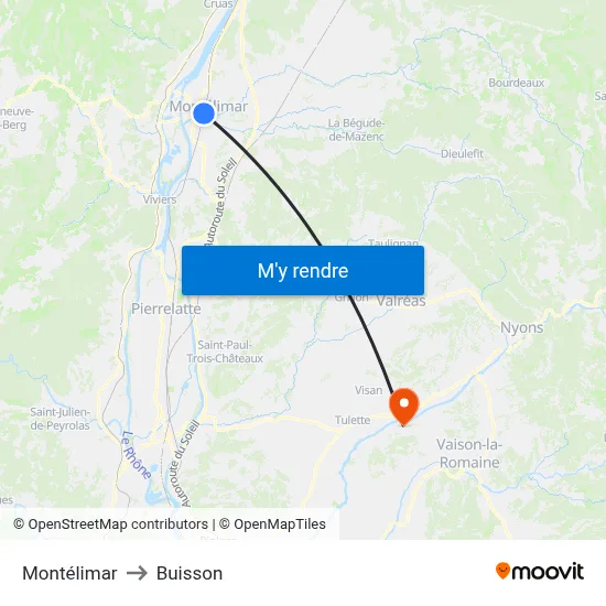 Montélimar to Buisson map