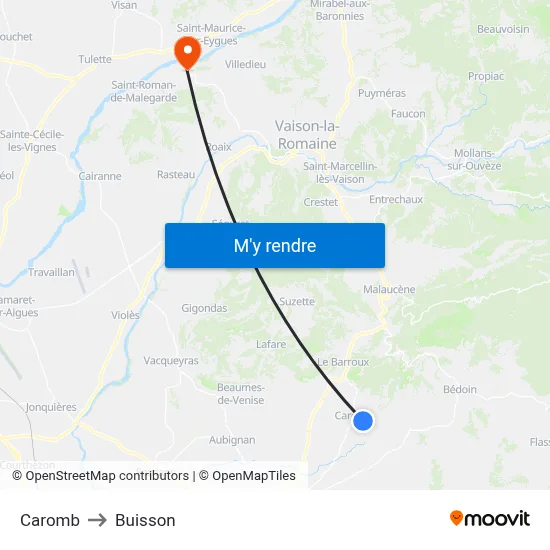 Caromb to Buisson map