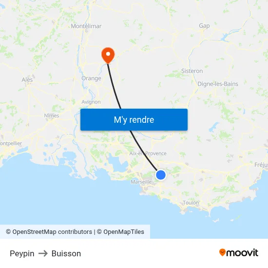 Peypin to Buisson map