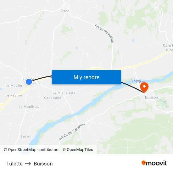 Tulette to Buisson map