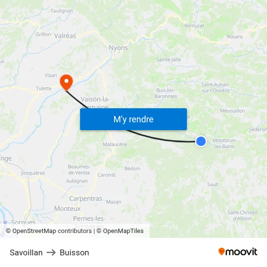Savoillan to Buisson map