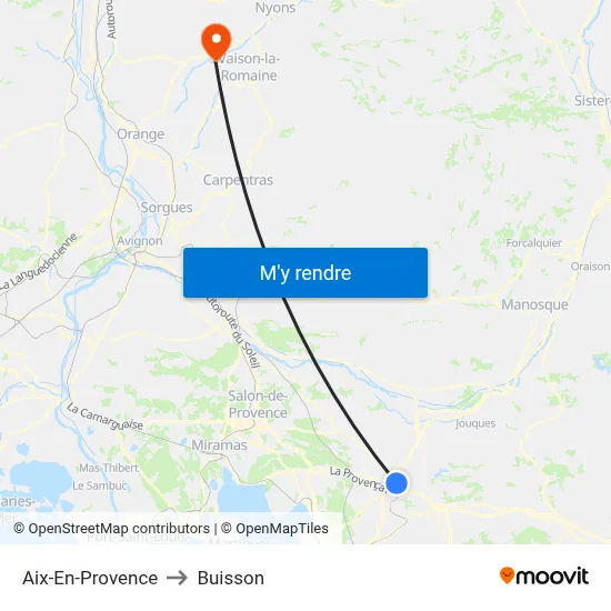 Aix-En-Provence to Buisson map