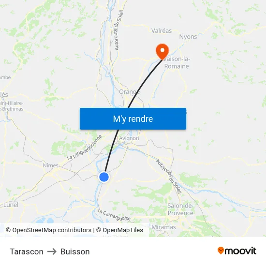 Tarascon to Buisson map