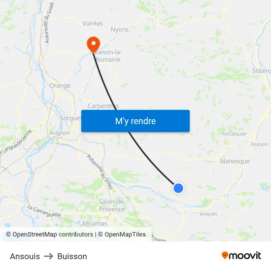Ansouis to Buisson map