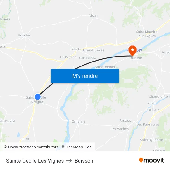 Sainte-Cécile-Les-Vignes to Buisson map