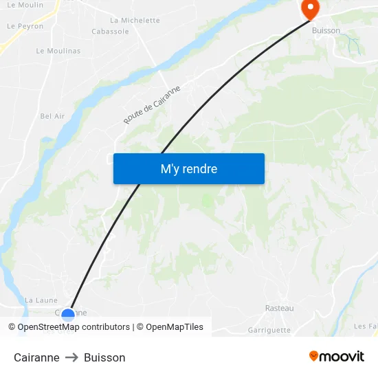 Cairanne to Buisson map