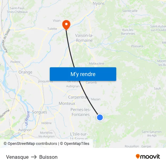 Venasque to Buisson map