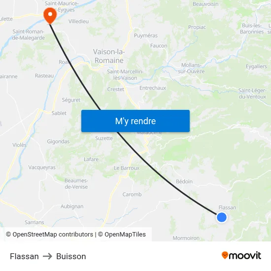 Flassan to Buisson map