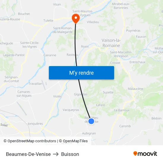 Beaumes-De-Venise to Buisson map