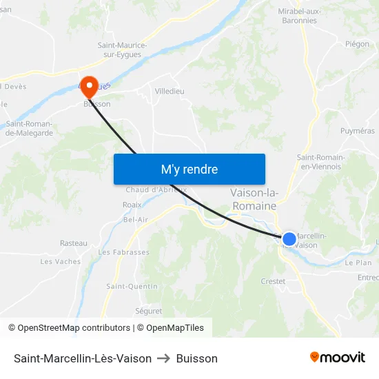 Saint-Marcellin-Lès-Vaison to Buisson map