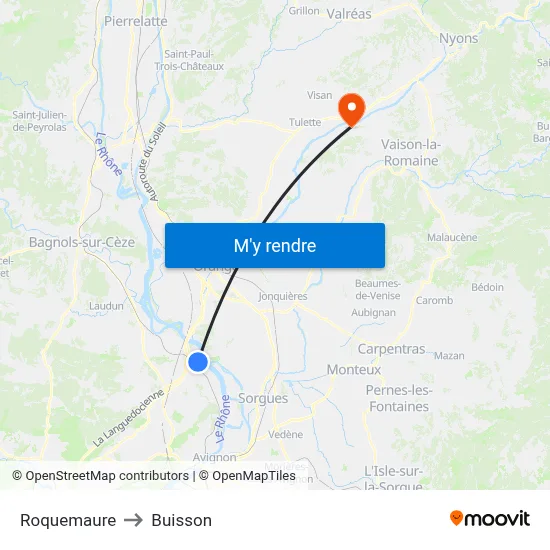Roquemaure to Buisson map