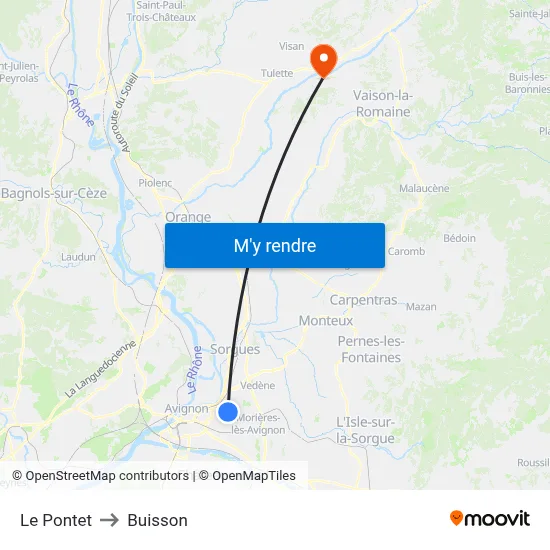 Le Pontet to Buisson map