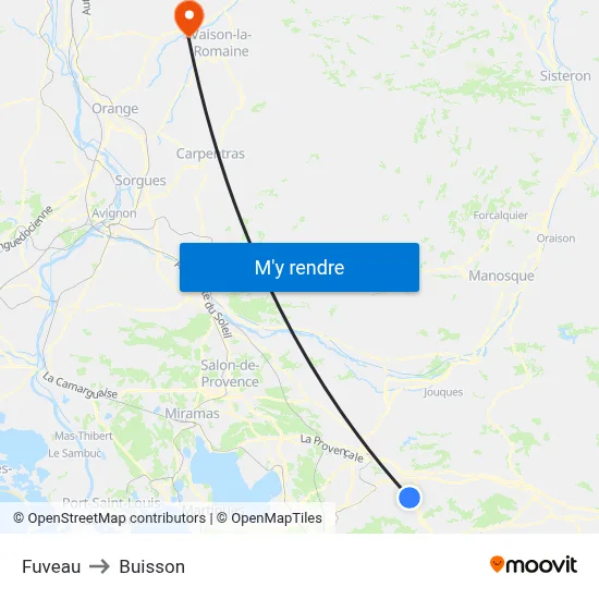 Fuveau to Buisson map