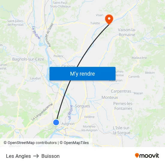 Les Angles to Buisson map