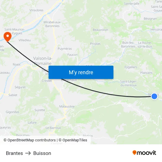 Brantes to Buisson map