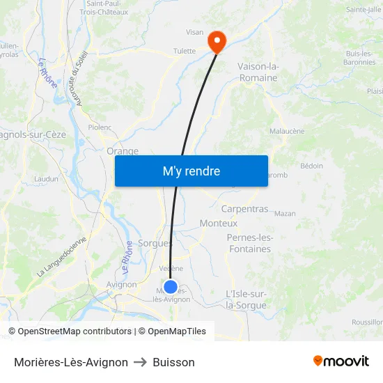 Morières-Lès-Avignon to Buisson map