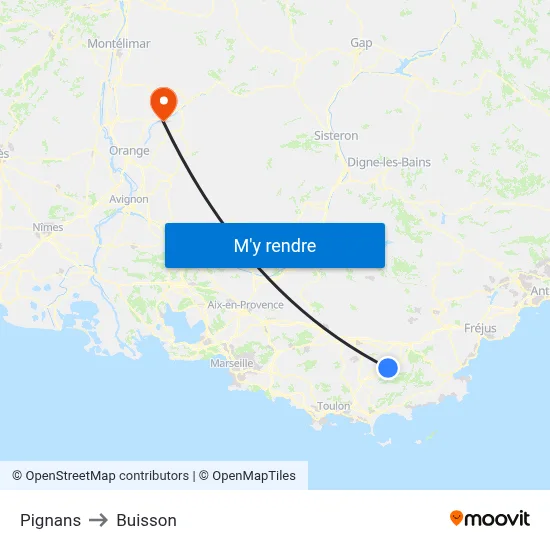 Pignans to Buisson map