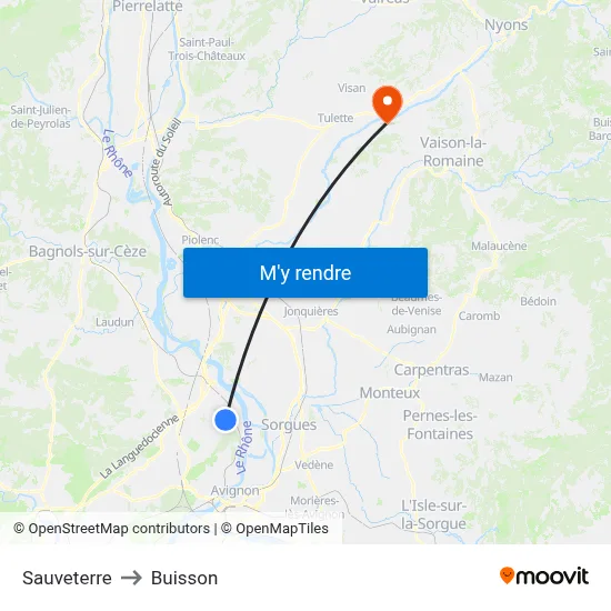 Sauveterre to Buisson map