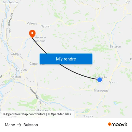 Mane to Buisson map