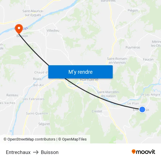 Entrechaux to Buisson map