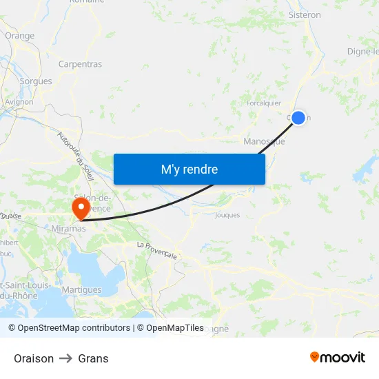 Oraison to Grans map