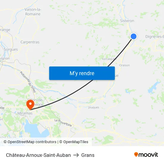 Château-Arnoux-Saint-Auban to Grans map