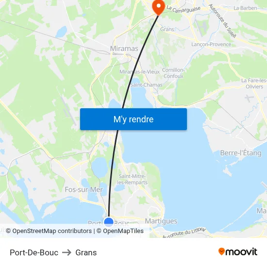 Port-De-Bouc to Grans map