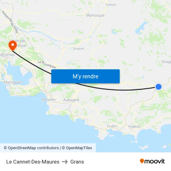Le Cannet-Des-Maures to Grans map