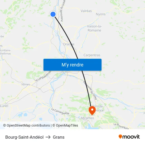 Bourg-Saint-Andéol to Grans map
