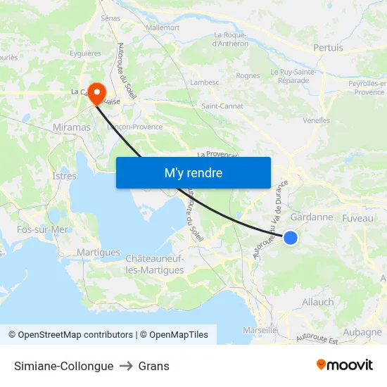 Simiane-Collongue to Grans map