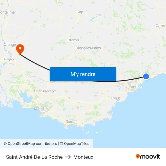 Saint-André-De-La-Roche to Monteux map