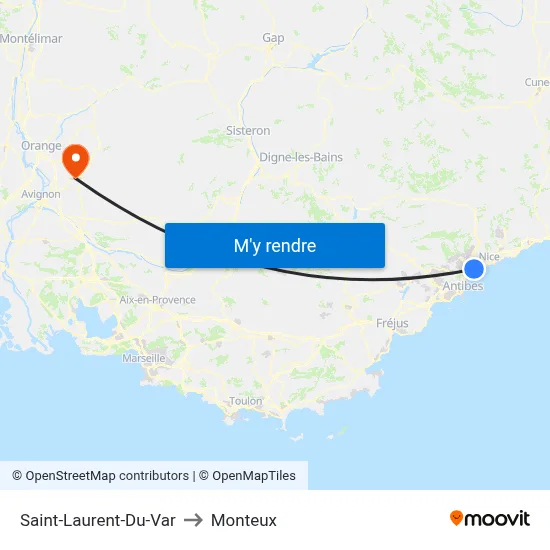 Saint-Laurent-Du-Var to Monteux map