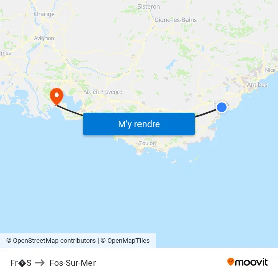 Fr�S to Fos-Sur-Mer map