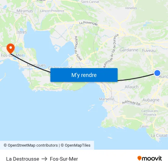 La Destrousse to Fos-Sur-Mer map