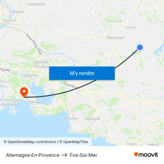 Allemagne-En-Provence to Fos-Sur-Mer map