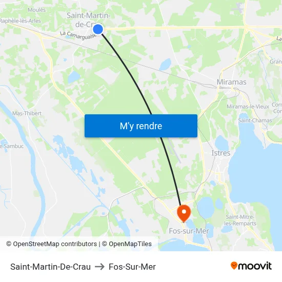 Saint-Martin-De-Crau to Fos-Sur-Mer map